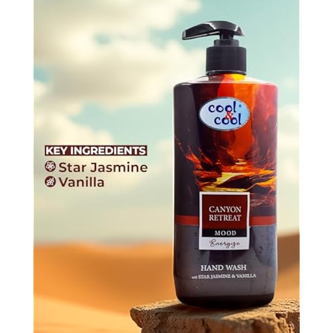 Cool & Cool CANYON RETREAT HAND WASH 500ML  STAR JASMINE & VANILLA,ENERGIZING & NOURISHING HAND CLEANSER - Image 4